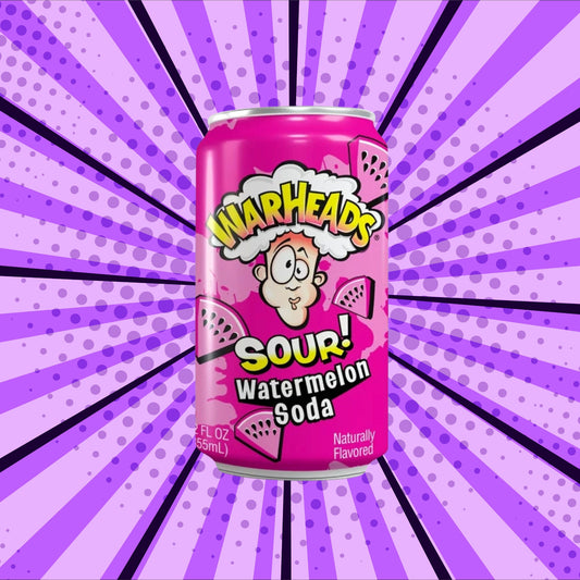 Sour Watermelon Warheads Soda - Front of Can