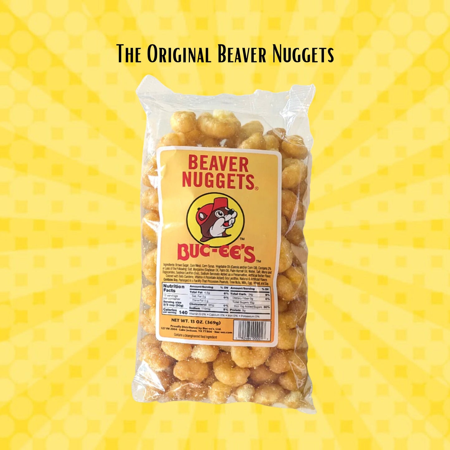 Buc-ee's Famous Beaver Nuggets - Original Flavor (Front of Bag)
