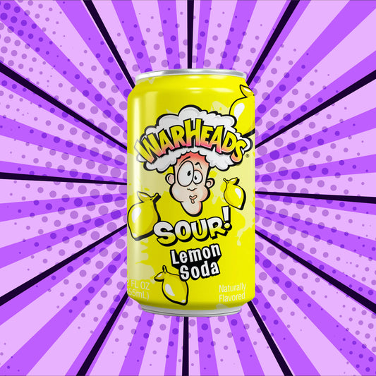 Sour Lemon Warheads Soda - Front of Can