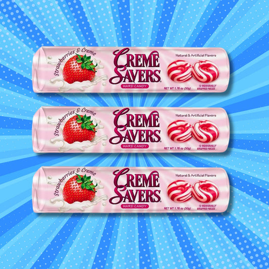 Creme Savers - Strawberries & Creme Flavor (3 Rolls)