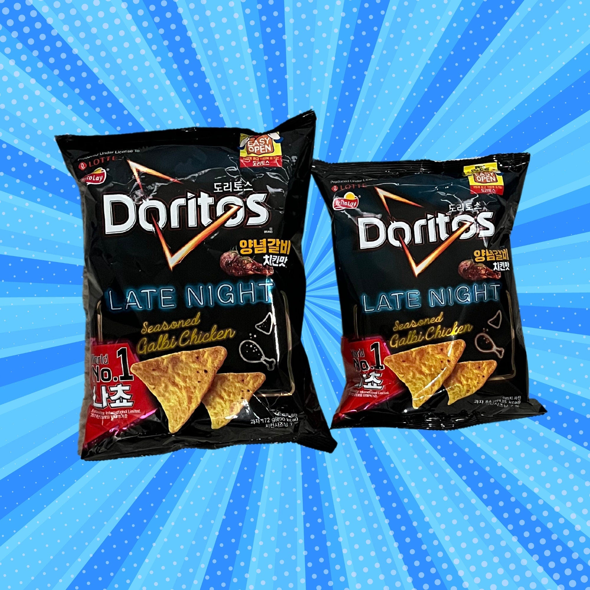 Seasoned Galbi Chicken Doritos - Korean Doritos (1 Large Bag, 1 Small Bag)