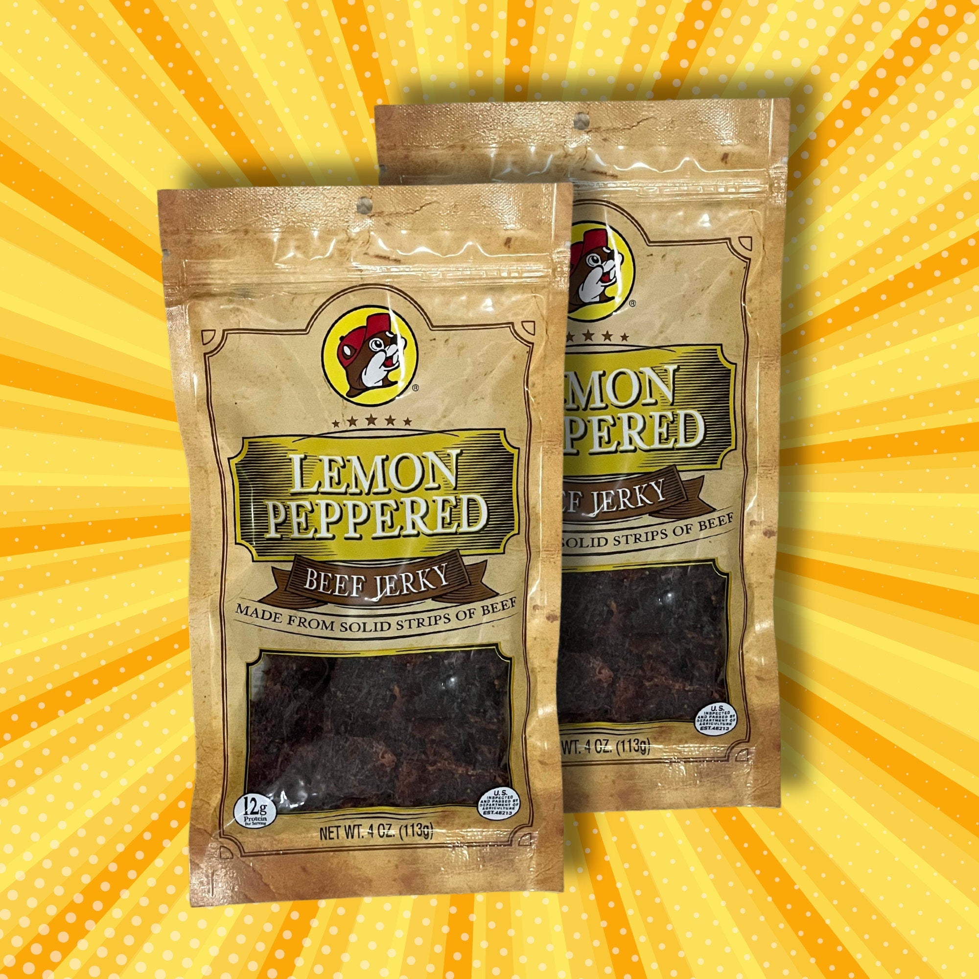 Buc-ee's Beef Jerky - Lemon Peppered Flavor (2 Bags)